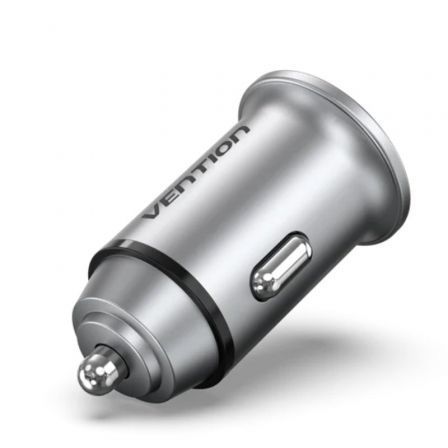 Vention Cargador Coche FFBH0 con 1 Puerto USB Tipo-C y 1 Puerto USB, Carga Rápida 20W